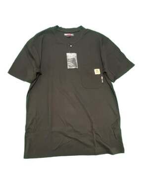 Bocomal Men's FR Flame Resistant Short Sleeve Henley Work Shirt with Pocket